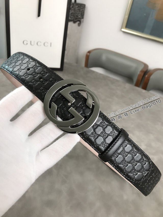 Gucci經典皮帶 古奇雙G拋光腰帶 411924  jjp2066